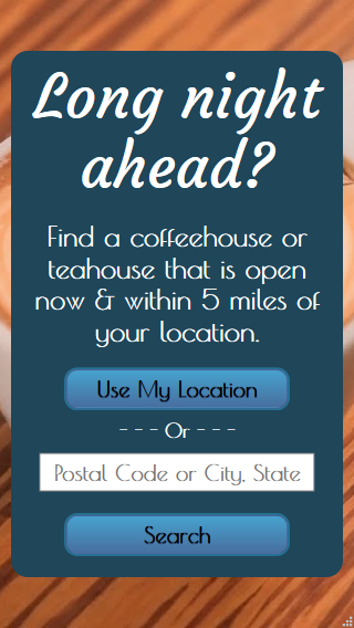 Image of Late Night Coffee Tea Search app